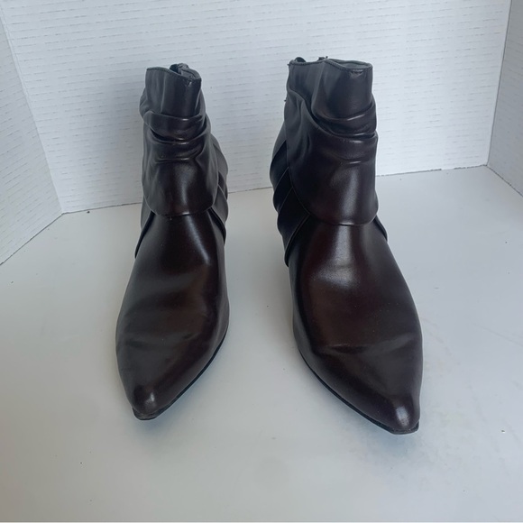 George boots faux leather  mini short ankle boot dark brown woman’s size 9 - Picture 3 of 8